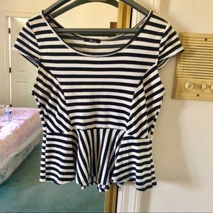 Striped Peplum Top
